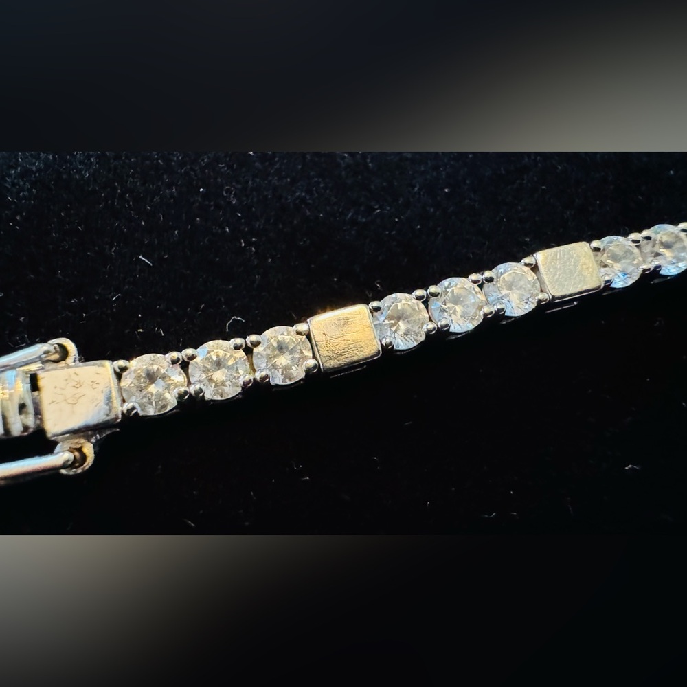 Elegant Silver and CZ Women's Bracelet - 7” - Picture 5 of 8